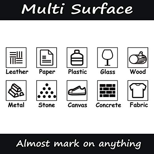 Rotuladores blancos de 0,7 mm, de color blanco, de 0,7 mm, de color blanco, para madera, roca de plástico, cuero, cristal, piedra, metal, lona, cerámica, tinta opaca.