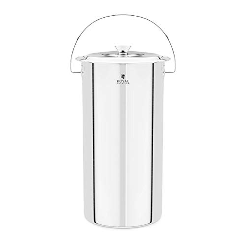 Royal Catering Cubitera De Acero Inoxidable para Hielo Champañera RCEE-12L (con asa de Transporte, Fabricada en Acero Inoxidable, 12 L)