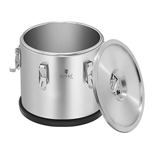 Royal Catering - RCTP15 - Contenedor isotérmico de acero inoxidable 15 L - Altura 23 cm