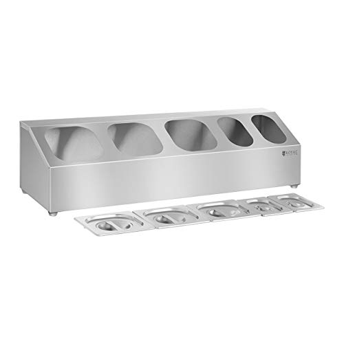 Royal Catering Soporte para Cubetas GN RCTS 1/6/1/9 (Acero inoxidable, para GN 1/6 und GN 1/9, Posibilidad de montaje en la pared, Apto para lavavajillas)