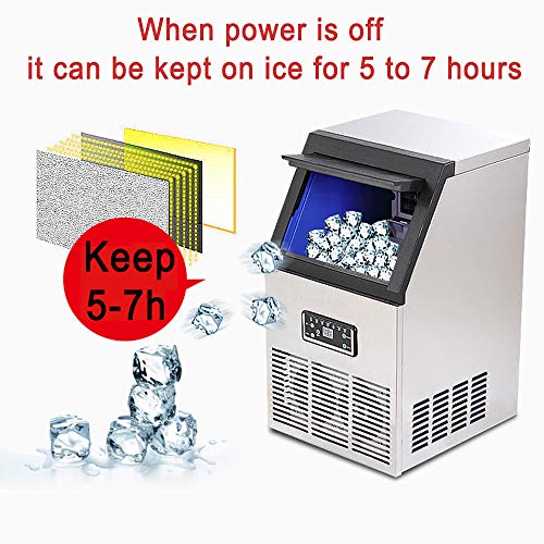ROZIN Máquina De Fabricación De Hielo Automática, Máquina Comercial De Cubitos De Hielo, Pequeña Maquinaria De Negocios, Máquina De Bolas De Hielo para Té De La Leche, Bar, Cafetería