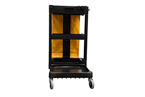 Rubbermaid Commercial Products 1805985 Carro de Limpieza con Bolsa de Vinilo, 2 Ruedas Fijas, 2 Ruedas Giratorias, Negro, 97.5 cm x 116.8 cm x 55.2 cm