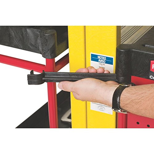 Rubbermaid Commercial Products Commercial - Carro de servicio con armario (3 bandejas, acero, con plataforma para escalera), color negro
