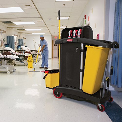 Rubbermaid Commercial Products FG9T7500BLA Carro de Limpieza para Hotel, Negro