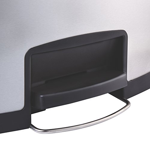 Rubbermaid Commercial Products Slim Jim 1901994 - Contenedor con pedal frontal, metal, con doble bandeja, capacidad de 50 l, negro