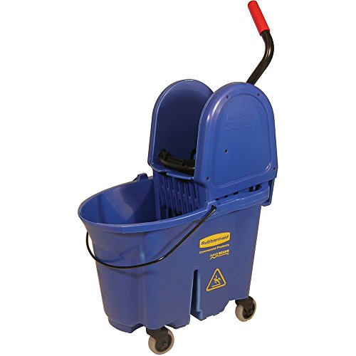 Rubbermaid Commercial Products WaveBrake - Carro de limpieza, capacidad del cubo de 33 l, azul