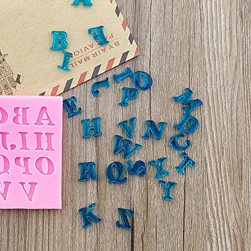 Ruijanjy 1 Pack Antiadherente de Silicona Torta del Molde de Las Letras del Alfabeto en Forma de Torta de la Pasta de fabricación de moldes para Hornear Arte de DIY de Suministro