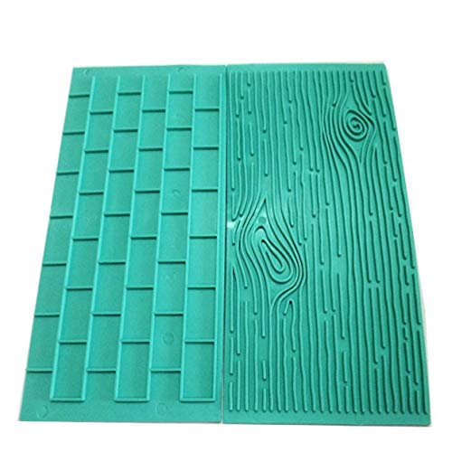 Ruiyiheng Espiritual Molde Corteza de Árbol Pared Ladrillos Texturizador Moldes Pasta de Goma Texturizador Tapete Fondant Cupcake Boda Decoración Regalo para Decoración Hogar - Imagen Color