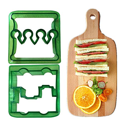 Rust Weihpe Cortador de Corteza de sándwich con Forma de Corona Cortador de sándwich Cortador de Molde para Pan sándwich Cortador de sándwich de Galleta Tostada Molde (H01)