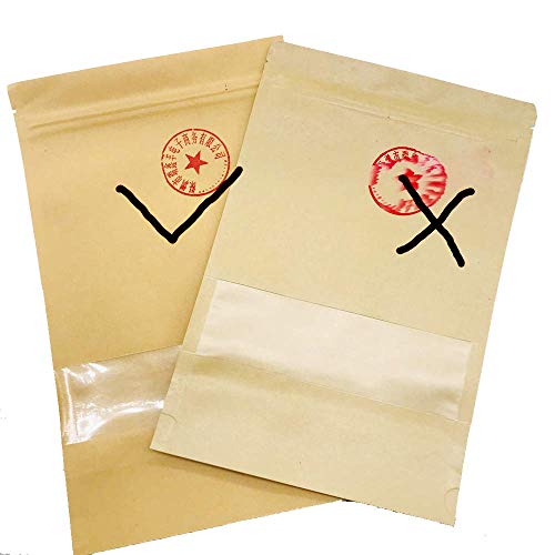 RXFSP 100Pcs Bolsas de Papel Kraft con Cierre, Bolsas Zip Alimentos con Ventana para Guardar (12 * 20cm)