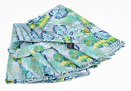 S4Sassy Azul Tropical Flex Algodón Cocina Decorativa Cóctel-Cena Servilletas De Tela Impresa Vacaciones-18 x 18