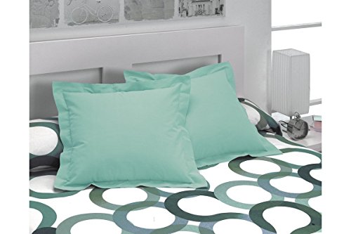SABANALIA - Pack 2 Unidades Funda de cojín Basic Colours, 50 x 50, Verde