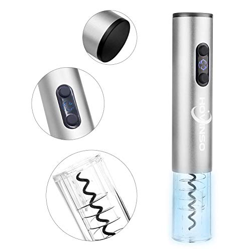 Sacacorchos Eléctrico Abridor de Vino alimentado por tapón de vino vacío cortador de papel de aluminio vertedor de vino vertedor de vino extraíble batería Electric Wine Opener Set(batería no incluida)