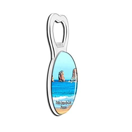 Saint-Jean-de-Luz Francia Sentier du Littoral Imán para Nevera, abridor de Botellas de Cerveza, Recuerdo de Viaje, Regalo para Nevera