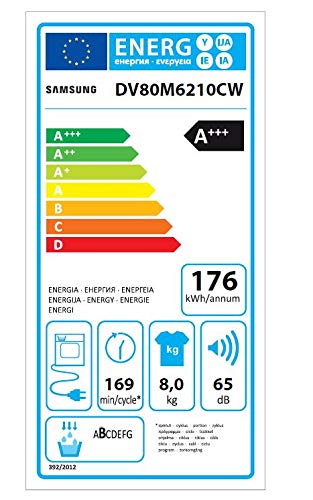 Samsung - Secadora Serie 6 8kg A+++ DV80M6210CW
