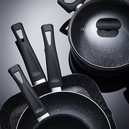 San Ignacio Gourmet-Cacerola De 24 Cms. con Tapa De Vidrio, Aluminio, Gris Oscuro, 24 cm