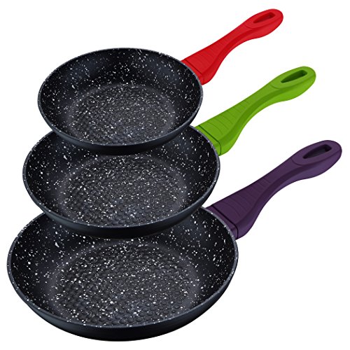San Ignacio Jolie - Set de 3 Sartenes 3 Herméticos + Set Utensilios de Cocina , Aluminio Forjado, Inducción 22/24/28 cm