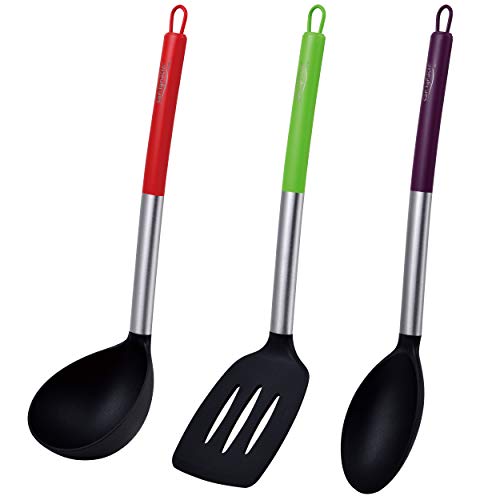 San Ignacio Jolie - Set de 3 Sartenes 3 Herméticos + Set Utensilios de Cocina , Aluminio Forjado, Inducción 22/24/28 cm