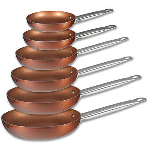 San Ignacio PK1410 Professional Chef Copper Plus Set 6 Sartenes +, Aluminio Prensado, Multicolor
