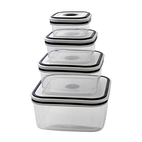 San Ignacio Premium Set de Bateria 8 Piezas + 4 recipientes herméticos + 3 Utensilios de Cocina, Gris
