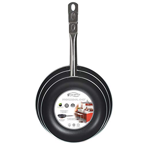 San Ignacio Q2993 Set 3pcs sartenes aluminio prensado inducción profesional chef
