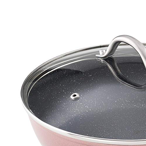 San Ignacio Sarten Honda con Tapa Apta para Inducción, Rosa, 24 cm. diámetro