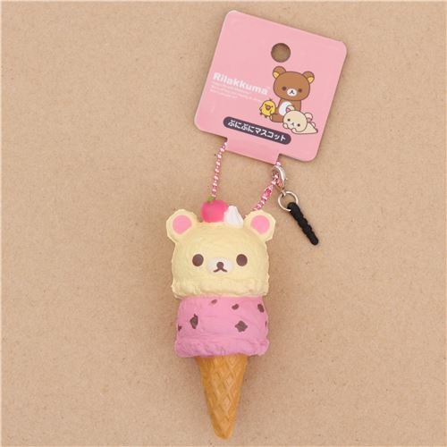 San-X Colgante Blando Squishy para móvil Helado Color Crema Rosa osita Korilakkuma