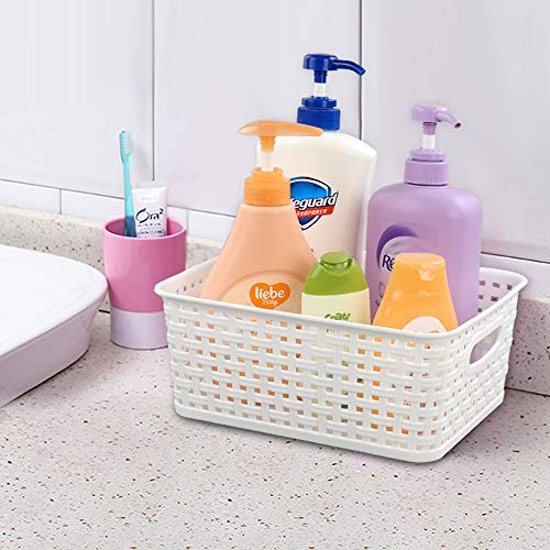 Sandmovie - Cesta de almacenamiento de plástico, blanco, paquete de 6