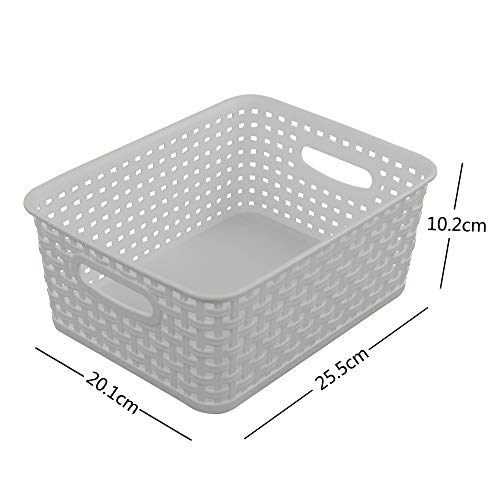 Sandmovie - Cesta de almacenamiento de plástico, blanco, paquete de 6