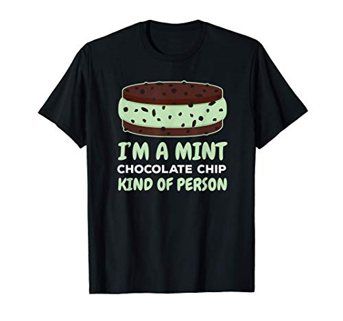 Sándwiches de helado, menta y chispas de chocolate. Camiseta