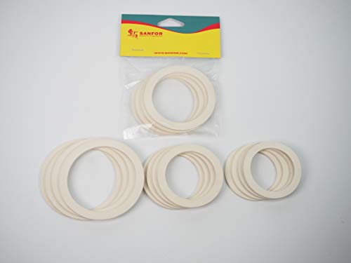 Sanfor 6 Junta Goma Plana para Cafetera Italiana 6 Tazas Paquete 4 Unidades | Caucho | Blanco | 7,2 x 5,5 x 0,1 cm