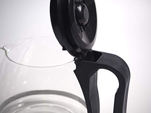 Sanfor Jarra Universal de Vidrio para cafetera eléctrica | Antigoteo | Forma Abombada | Pequeña | Color Transparente