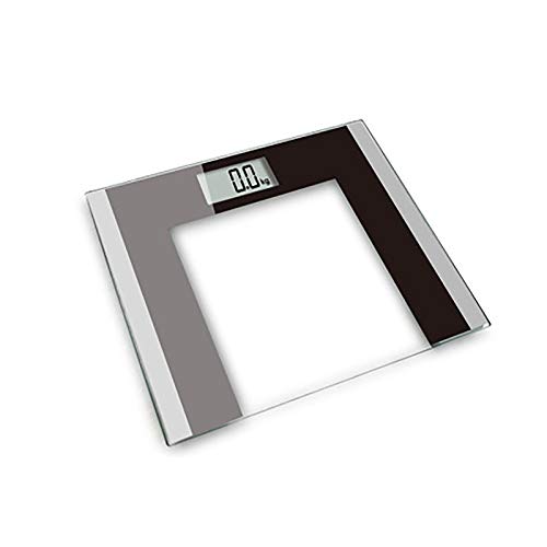 Sanjin Báscula En El Baño Escala Digital De Cristal De Seguridad, Escalas con Cinta Métrica Práctica Pantalla LCD De Alta Estabilidad Y Pilas AAA,Gris