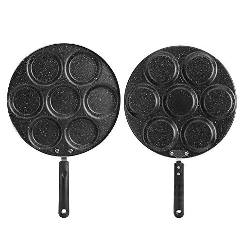 Sartén antiadherente para huevos, sartén de 7 agujeros Huevos fritos Sartén para cocinar Molde para hamburguesas Menaje de cocina para el hogar Cocina Restaurante Hotel