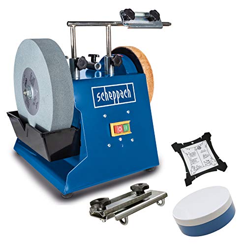 Scheppach TIGER 2500 - Afiladora de piedra mojada, 1 unidad, Azul / Plateado / Negro