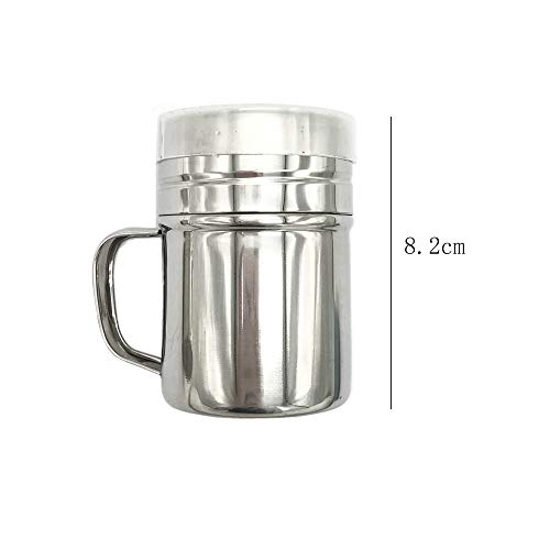 Schneespitze 2 Piezas Cocina Tamiz Saleros De Cocina Espolvoreadores de Acero Inoxidable Pimentero Tamizador Harina Salero para Hogar, Restaurante, Barbacoa