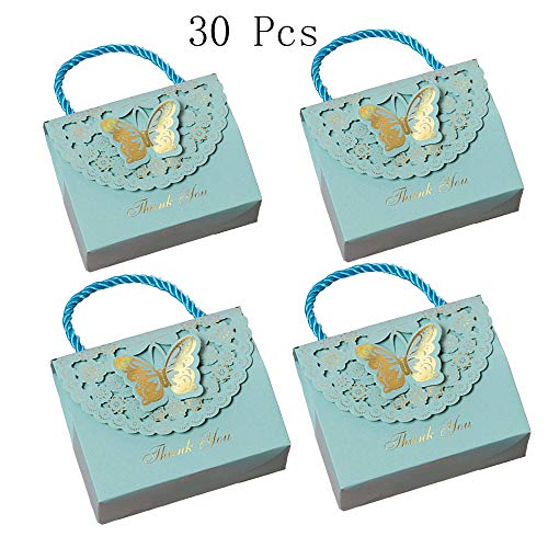 Schneespitze 30 piezas Cajas De Regalo De Dulces Caja de Almacenamiento para Dulces de Boda Cajas de Dulces de Papel Verde Bolsa Decoración de Boda Caja de Regalo