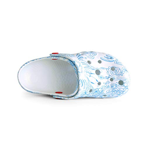 Schu'zz - Peine de Mujer con Forma de Mandala, Muy Flexible, Muy Ligero, Correa abatible, Azul (Azul), 38 EU