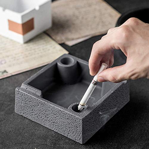 SCJ Cenicero de cerámica para Uso en Interiores o Exteriores, cenicero para ers, Bandeja de Escritorio, Gris, Tipo 1