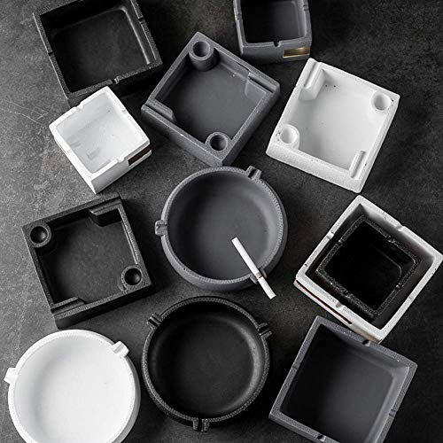 SCJ Cenicero de cerámica para Uso en Interiores o Exteriores, cenicero para ers, Bandeja de Escritorio, Gris, Tipo 1