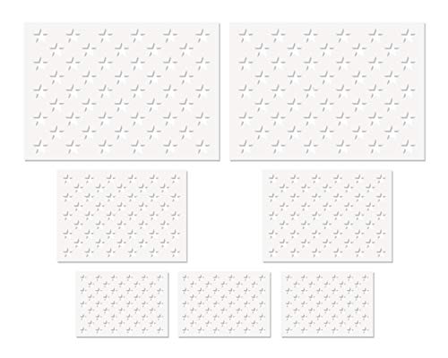 SCSpecial Conjunto de plantillas de bandera de estrella de 7 banderas G-Spec 50 plantillas de campo de estrellas 3 tamaños para madera, tela, papel, aerógrafo, arte de pared