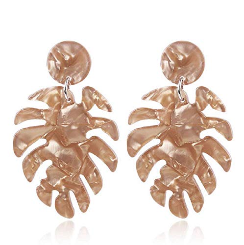 SD&EY Aretes De Acetato Placa Personalidad Exagerada Joyería para Madres Y Niñas,Natural