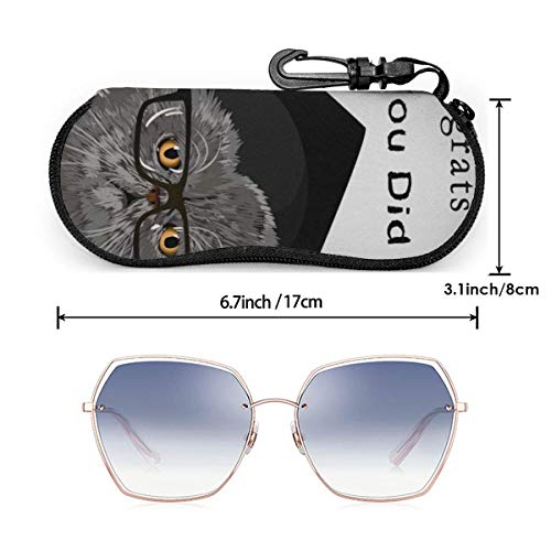 SDFGJ Estuche para gafas de sol con mosquetón, estuche blando para gafas portátiles Lovely Cat You Did It Congrats Grad Celebrate Graduation