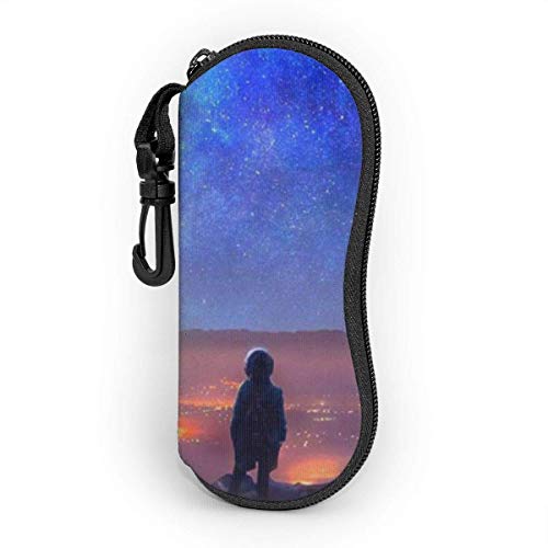 SDFGJ Estuche para gafas suave con mosquetón, Estuche portátil para gafas de sol Night Sky
