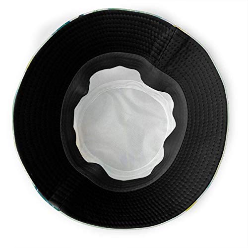 SDFRG Sombrero de visera de verano Gorra de cubo Flor de acuarela Margaritas caseras en la hierba Iconos de la madre tierra Impresión impresionista Sombrero de pescador blanco azul para hombres y muje