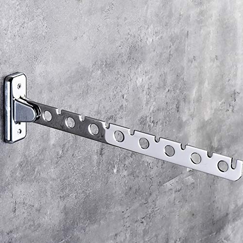 SDYDAY 6/8 agujeros de pared barra de ropa, perchero de acero inoxidable percha soporte plegable para ropa seca estante de lavandería armario organizador, As Picture Show, 8 holes