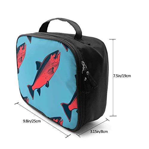 Seafood - Estuche organizador portátil para maquillaje de viaje, color rosa salmón
