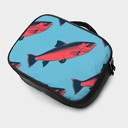 Seafood - Estuche organizador portátil para maquillaje de viaje, color rosa salmón