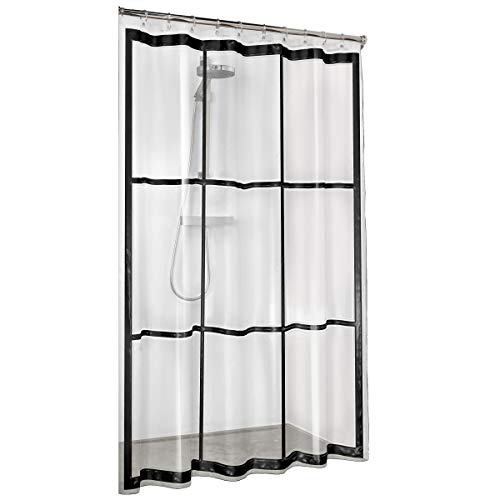 Sealskin Brix Cortina de Ducha, Peva, Transparente Y Negro, 180x200 cm