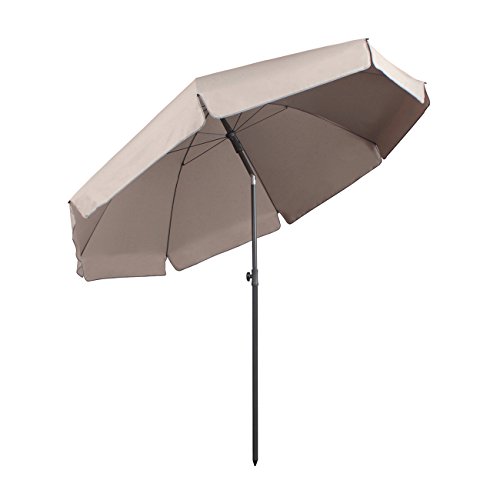 Sekey® sombrilla Parasol para terraza jardín Playa Piscina Patio diámetro 217 cm Protector Solar UV25+,Taupe